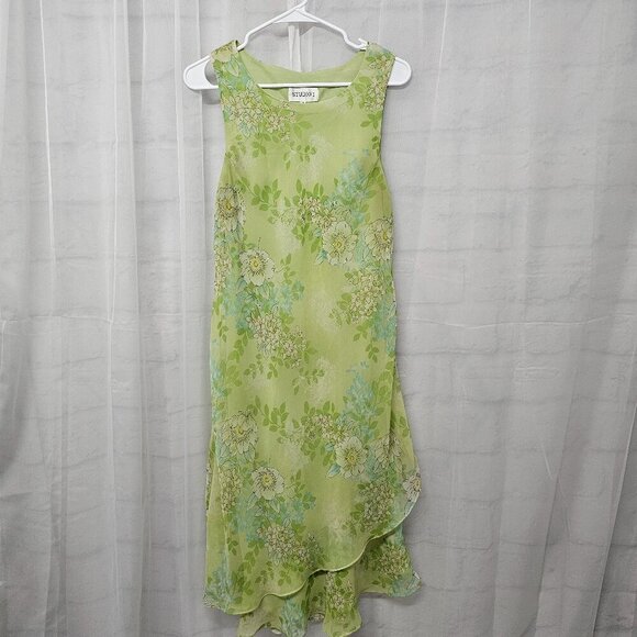 Studio 1 Green Floral Sleeveless Maxi Dress Romantic Boho Fairy 14 - Picture 8 of 12